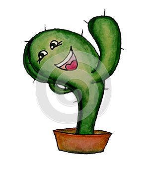 Funny cacti is in pot