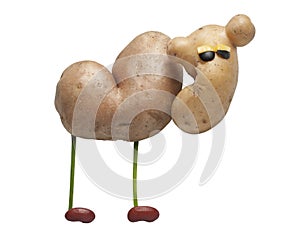 Funny camel made of potato