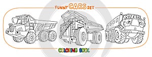 Funny cars with eyes coloring book set.