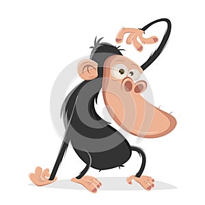 Funny cartoon ape vector illustration