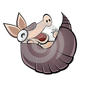 Funny cartoon armadillo