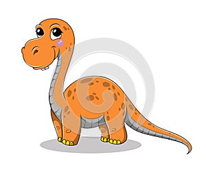 Funny cartoon baby brontosaurus dinosaur