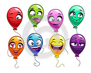 Funny cartoon balloons with comic faces