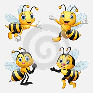 Funny cartoon bee collection