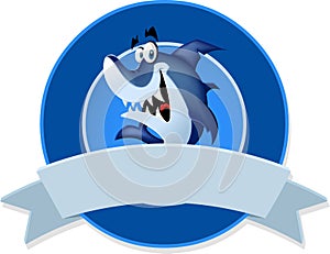 Funny cartoon blue shark.
