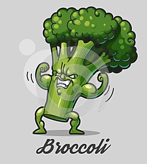 Funny cartoon broccoli