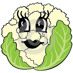 Funny cartoon cauliflower