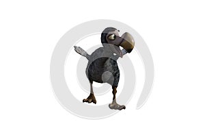 Funny cartoon character vulture baby isolated on a white background.