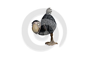 Funny cartoon character vulture baby isolated on a white background.