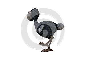 Funny cartoon character vulture baby isolated on a white background.