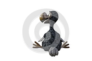 Funny cartoon character vulture baby isolated on a white background.