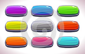 Funny cartoon colorful long horizontal buttons