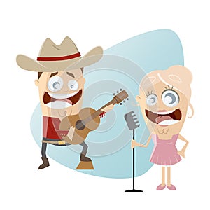 Funny cartoon country singers