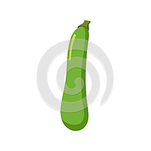 Funny cartoon courgette. Cute vegetable. Vector food illustration isolated on white background