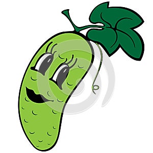 Funny cartoon cucumber