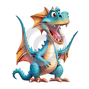 Funny cartoon cute dragon photo