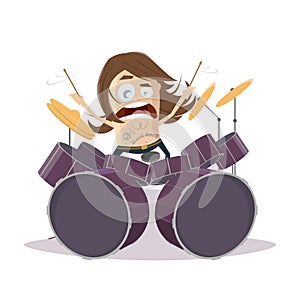 Funny cartoon drummer