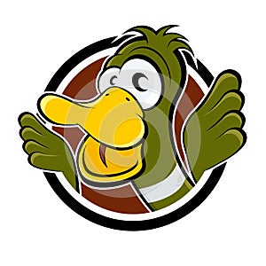 Funny cartoon duck