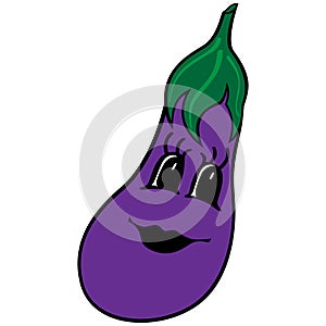 Funny cartoon eggplant