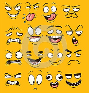 Funny cartoon faces