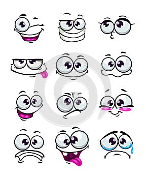 Funny cartoon faces