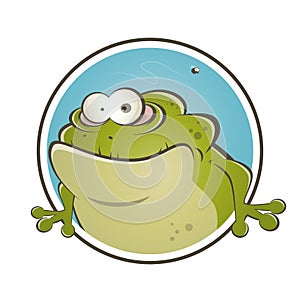 Funny cartoon frog