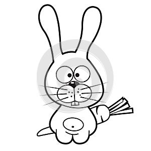 Funny cartoon hare or rabbit.