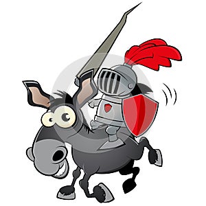 Funny cartoon knight photo