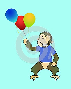 Funny cartoon monkey