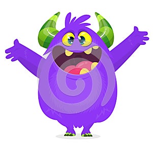 Funny cartoon monster. Vector Halloween illustration