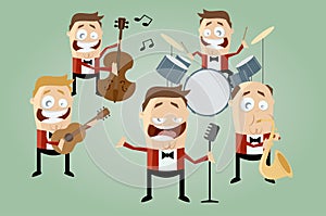 Funny cartoon music band