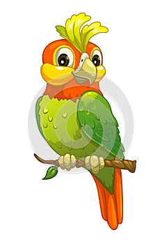 Funny cartoon parrot