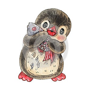 Funny cartoon penguin