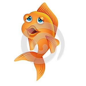 Funny cartoon red fish illustration