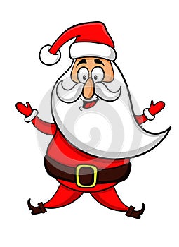 Funny cartoon Santa Claus, vector illustration