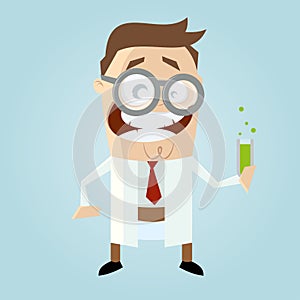 Funny cartoon scientist