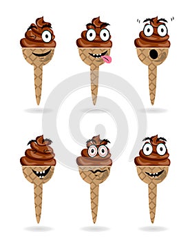 Funny, cartoon set, collection, group of isolated