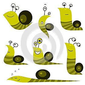 Funny cartoon snail