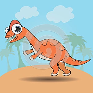 Funny cartoon style dinosaur