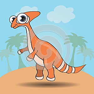 Funny cartoon style dinosaur