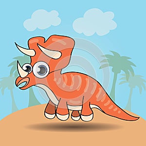 Funny cartoon style dinosaur