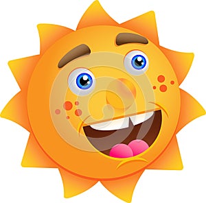 Funny cartoon sun