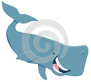 Funny cartoon whale animal character