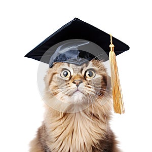 Funny Cat in Graduation Hat