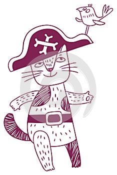 Funny cat pirate