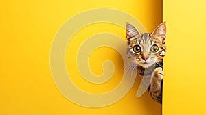 A funny cat with a surprised face with an isolated background