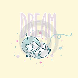 Funny cats astronauts, for smartphones. Logo, icons. Vector illustration. Cute Cat