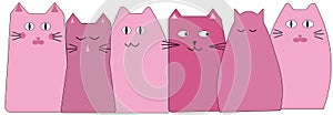 Funny cats cartoons - illustration - computer design