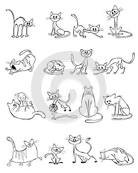 Funny cats set