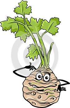 Funny celery vegetable cartoon illustration